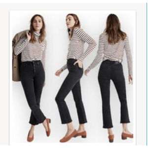 Madewell Cali Demi-Boot Black Distressed Jeans - Women's Size 253